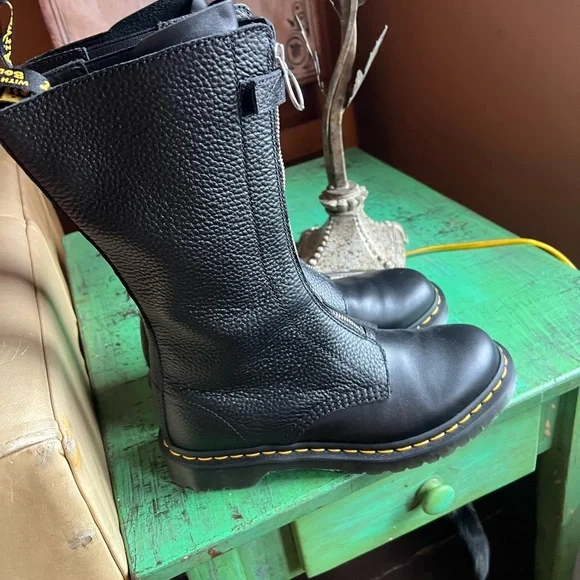 Dr. Martens Black Zip-Up Combat Boots 1899 front zip - Picture 6 of 8